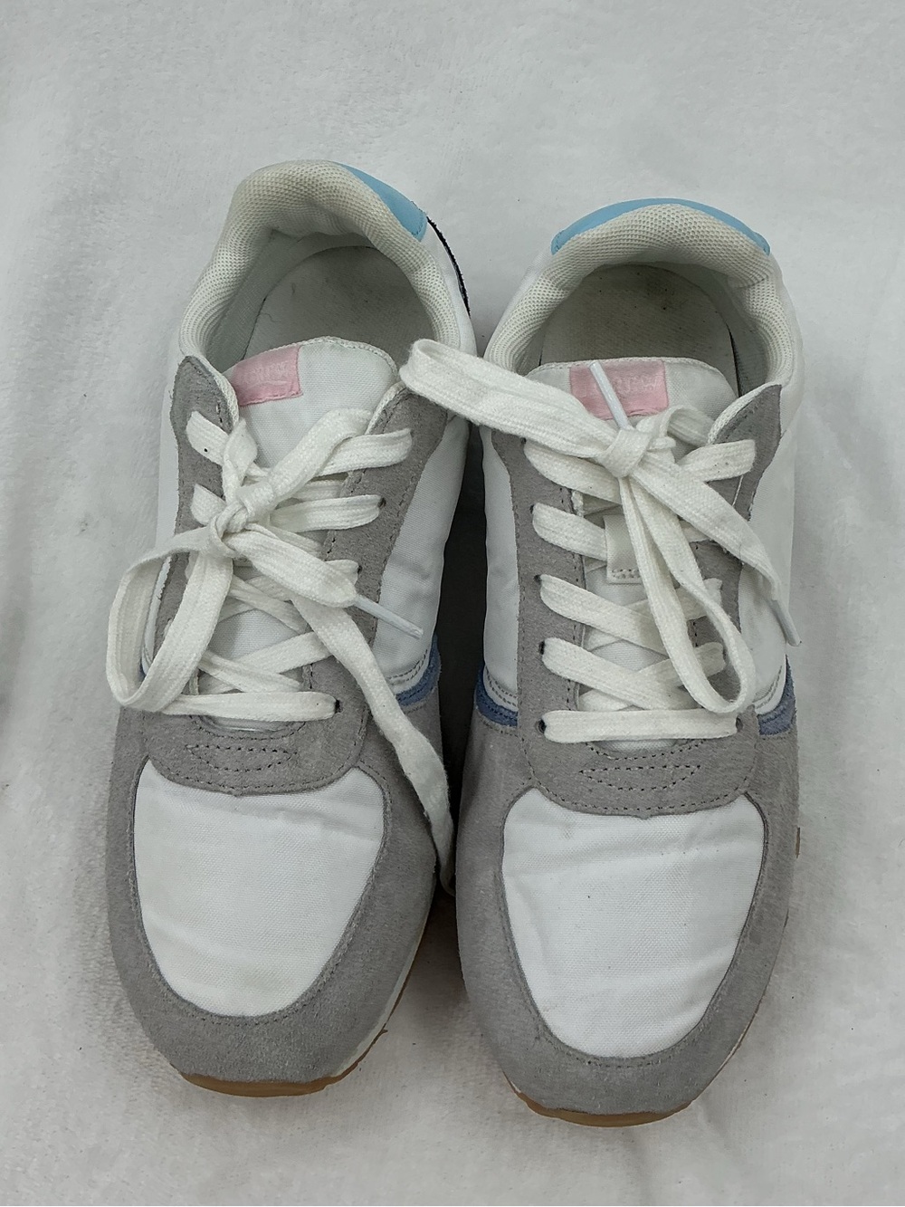 J. Crew White Gray and Light Blue Athletic Sneakers B31